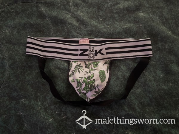 Black N White Plants Jockstrap Size Small
