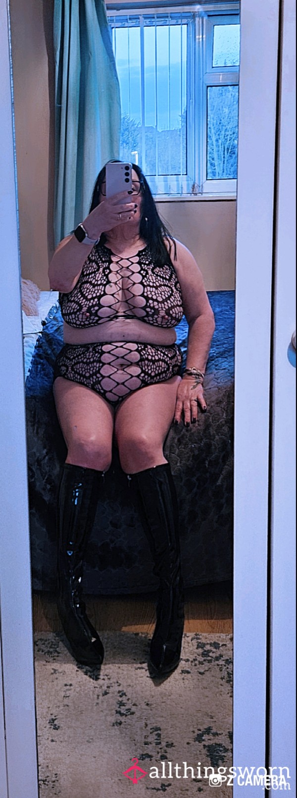 Black Netted S**y Lingerie Can Be Worn Upto 48 Hrs Will Be Vacuum Packed No Wipe If Preferred