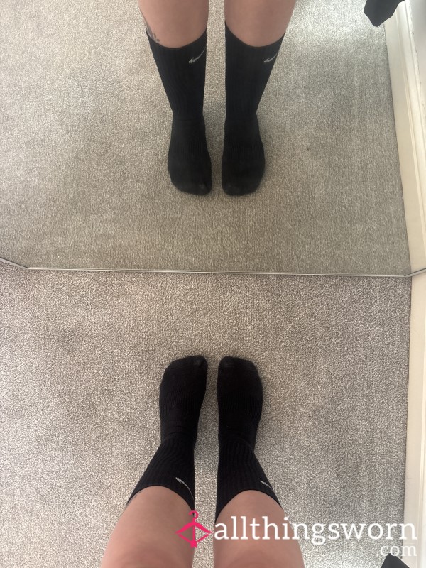 Black Nike Socks Worn All Day
