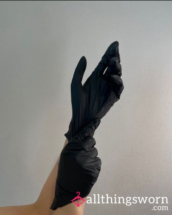 Black Nitrile Gloves, Size M. Used How You Wish 🖤