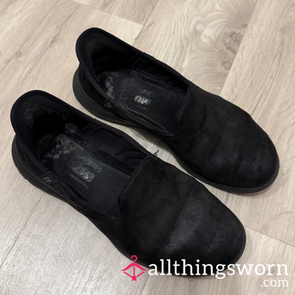 Black Well-Worn Nurse Shoes