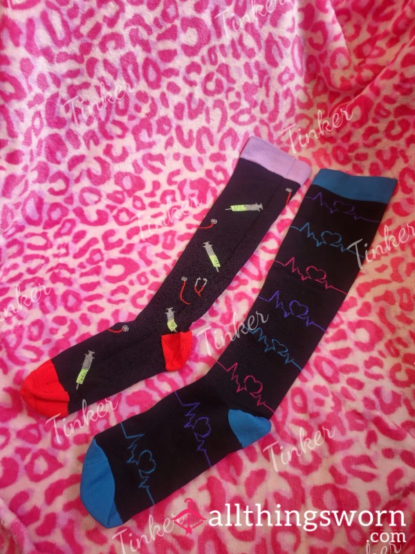 Black Nursing Compression Socks 🧦