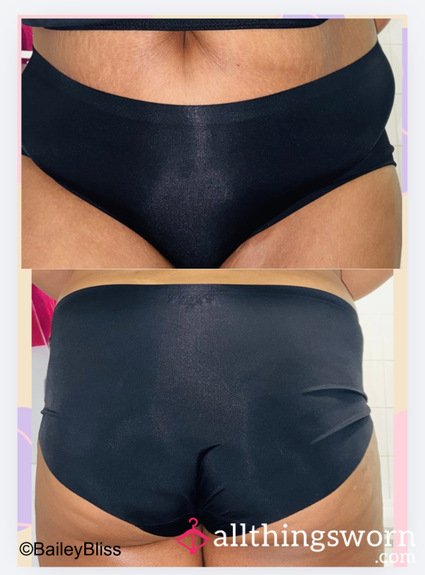 Black Nylon Full Back Panties - 48hrs Wear Included