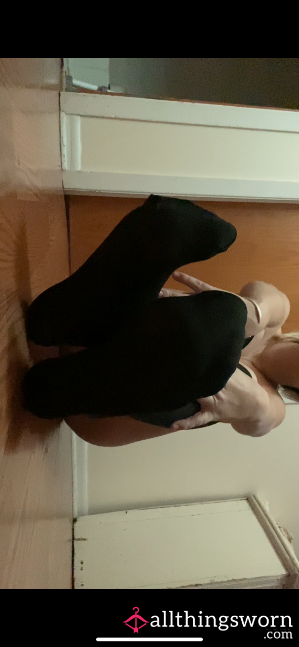 Black Nylon Knee-high Stockings