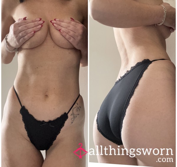 Black Nylon String Panty