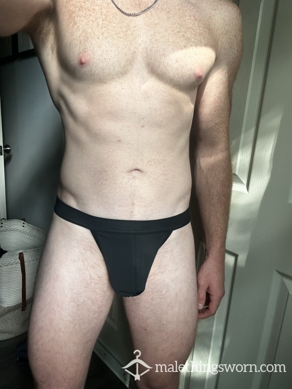 Black Nylon Thong