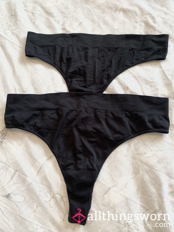 Black Nylon Thong