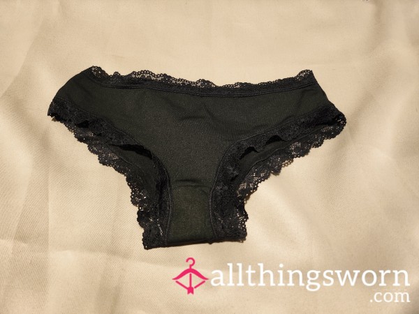 Black Nylon With Lace Cheeky