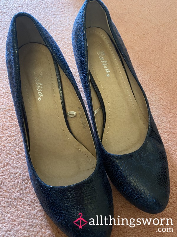 Black Office Shoes Suede Effect
