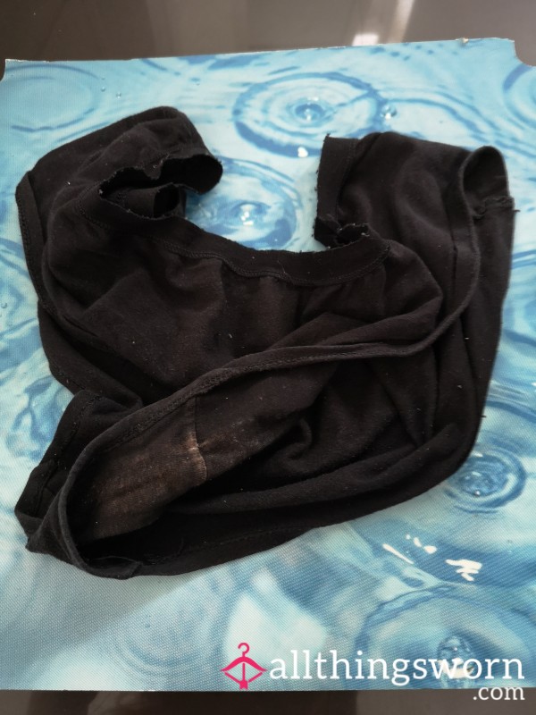 Black Old Well Worn Panties