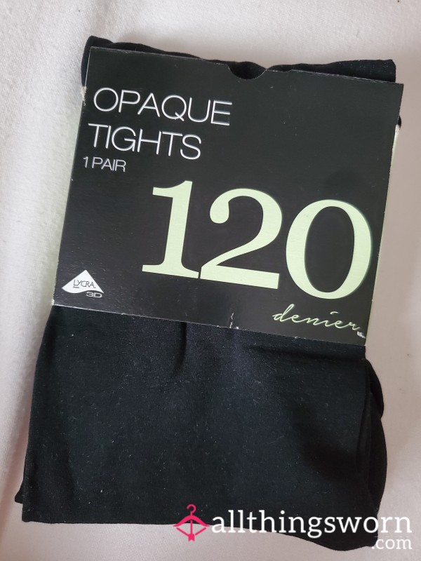 Black Opaque Tights 120 Denier - Tell Me How You Want Them Worn!