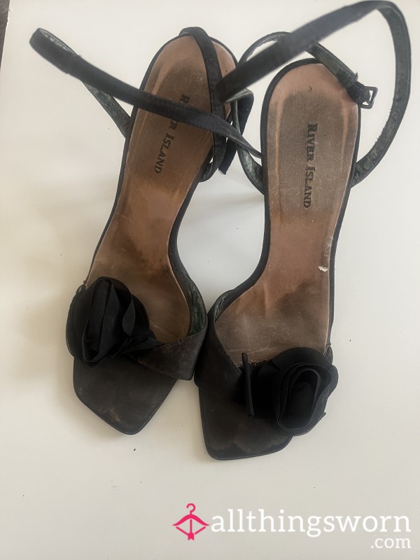 Black Open Toe Heels