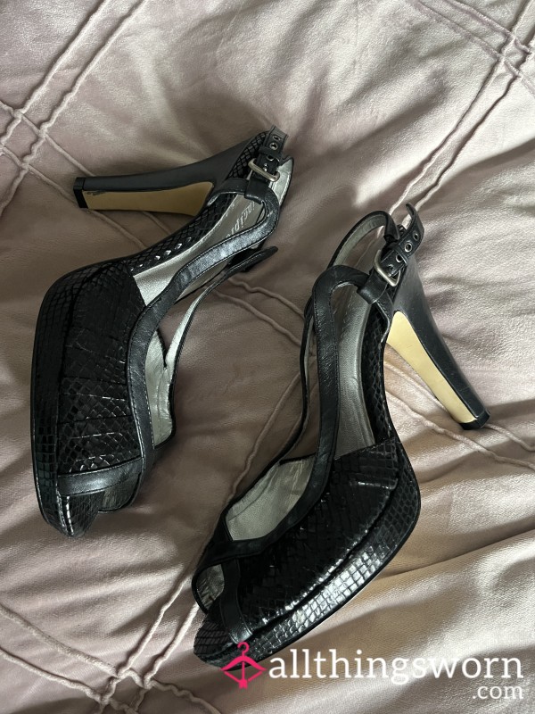 Black Open Toe Heels