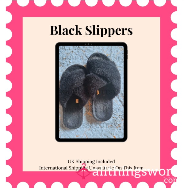 Black Open Toe Slippers