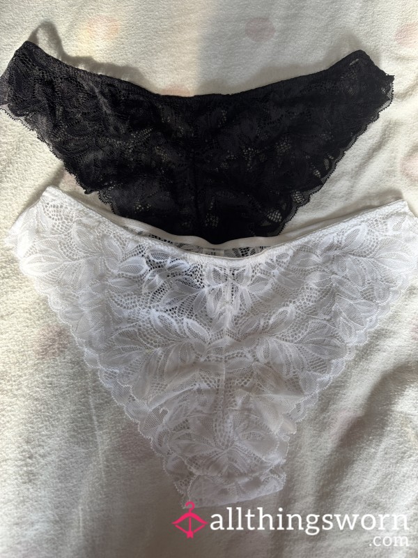 Black Or White Lace Panties, Size 10-12 And Oozing With My Own Scent For You!