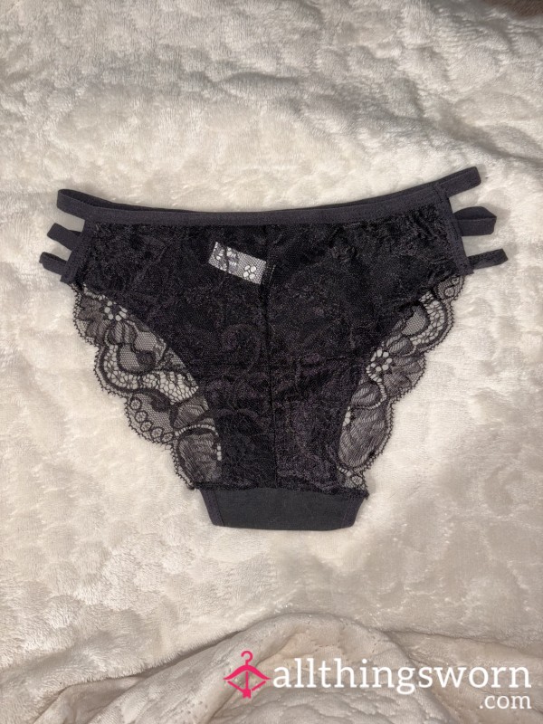 Black Panties With A Lace Back!