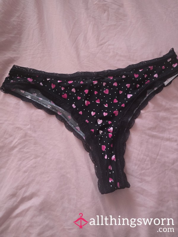 Black Panties With Heart Design