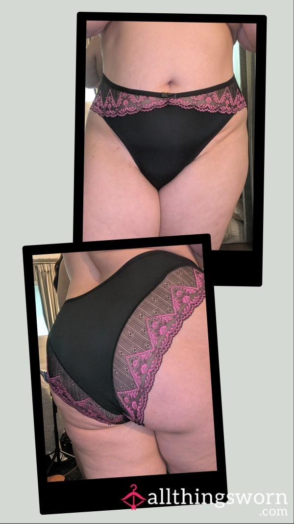 Black Panties With Hot Pink Lace