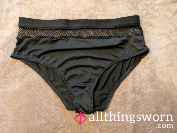 Black Panties With Net Detailing - 24 Hours Wear Included