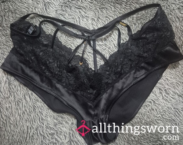 Black Panty With Lace Trim - 24 Hour Wear
