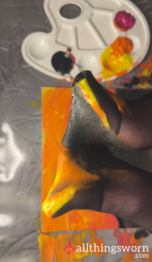 Black Pantyhose With Paint