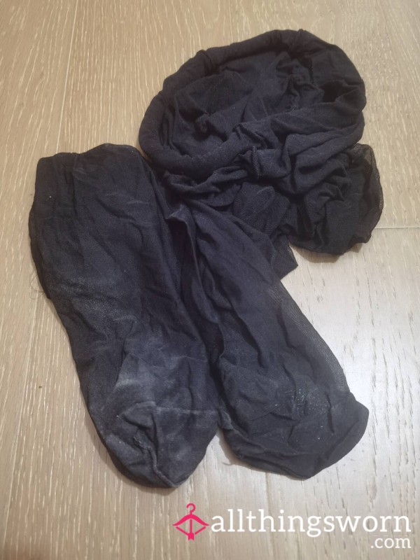 Black Pantyhose Worn To The Gym (Extremely Strong Scent)