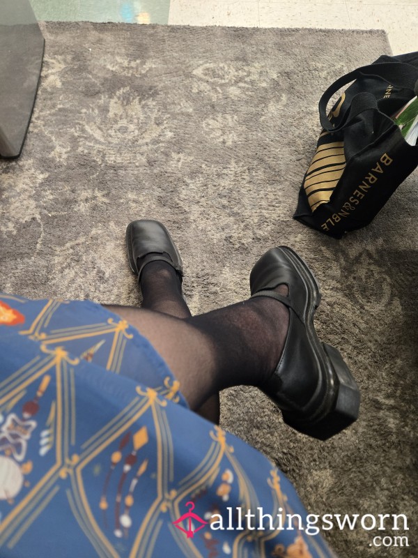 Black Pantyhose (Worn Without Underwear To Work For 2 Days)