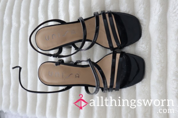 Black Patent Leather High Heels (Broken Strap) Size 6