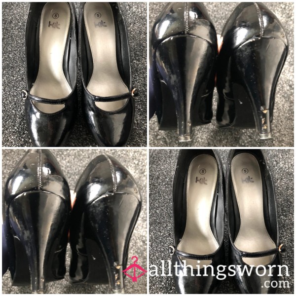 Black Patent Mary Jane Style Heels
