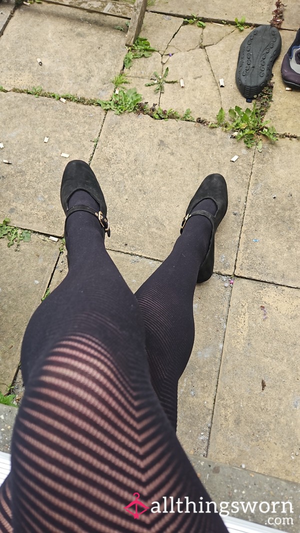 Black Patterned Tights