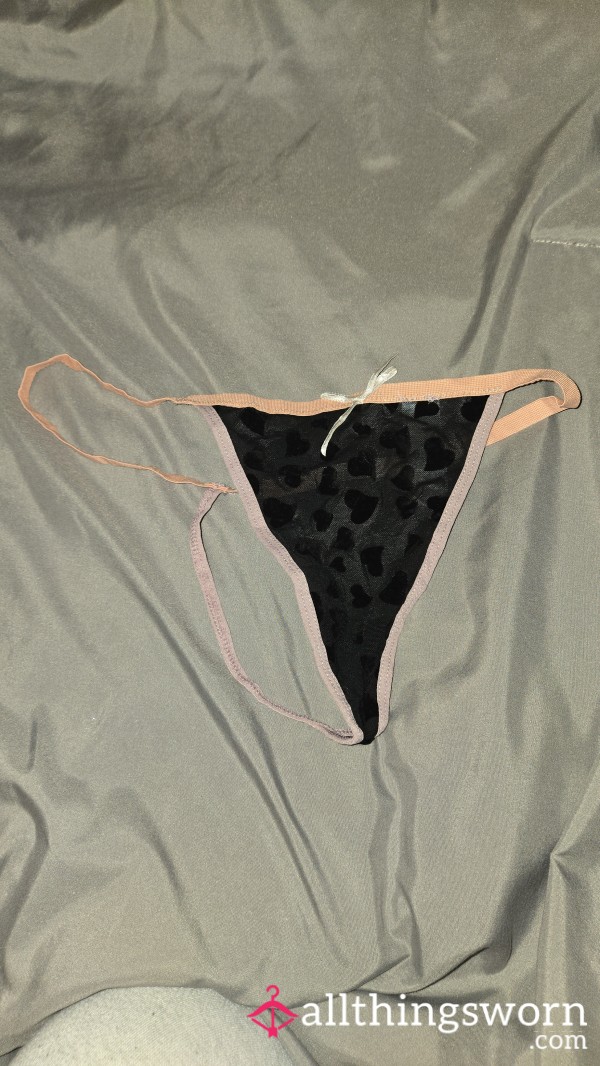 🎀 Black & Pink Heart G-string 🎀