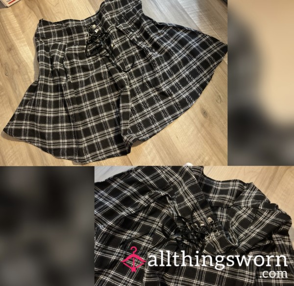 Black Plaid Skirt