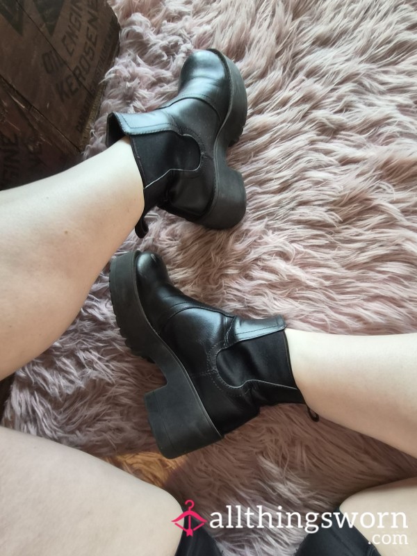 Black Platform Ankle Boots