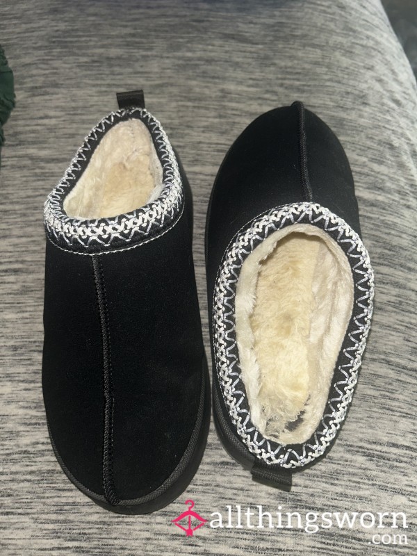 Black Platform Slippers