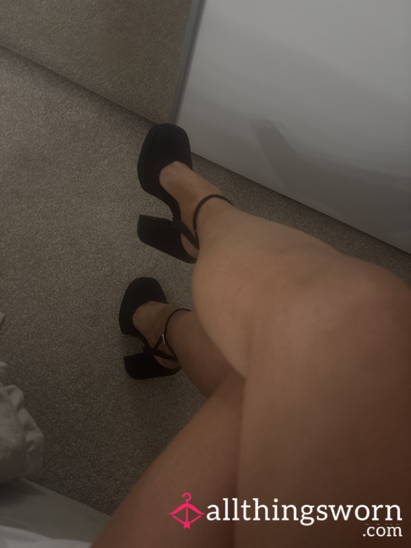 Black Platform Worn Heels