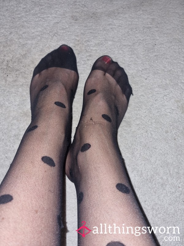 🖤 Black Polkadot Tights 🖤