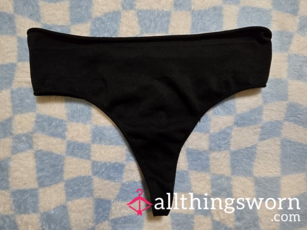 Black Polyester Thong 🖤