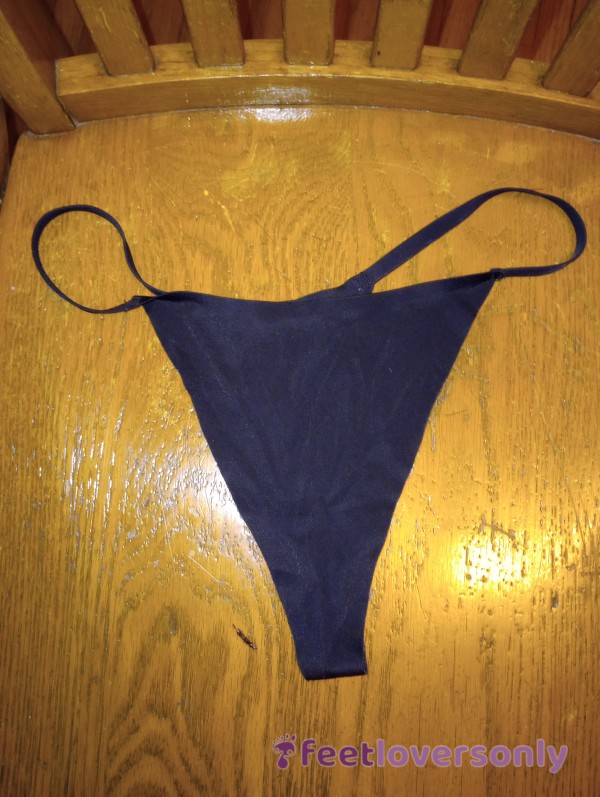 Black Polyester Thong