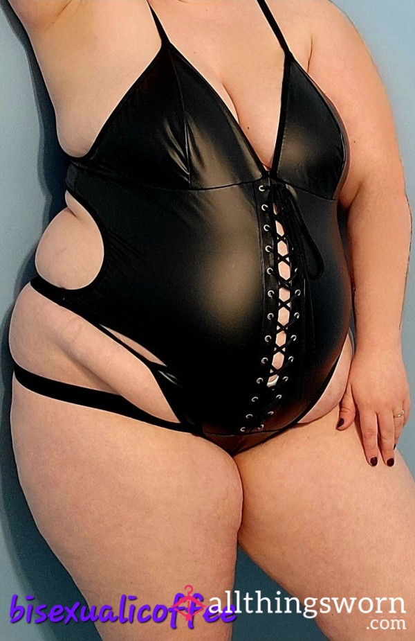 Black PU Leather Teddy