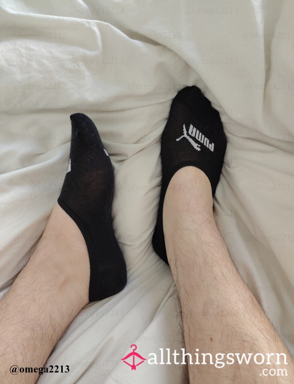 Black Puma Footie Socks