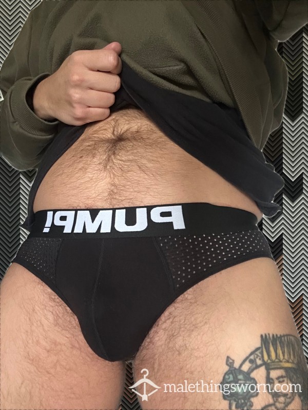 Black Pump Mesh Briefs
