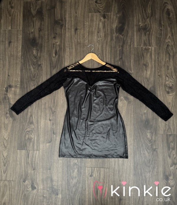 MISTRESS BLACK WET LOOK DRESS PVC DRESS