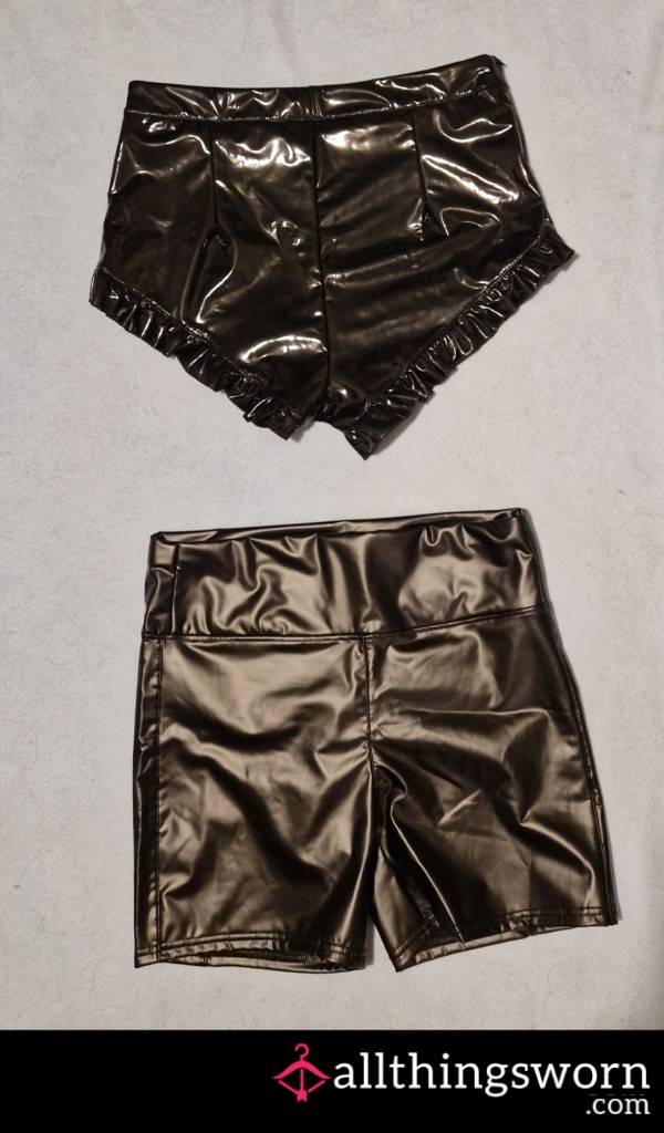 Black PVC Shorts Wear 🖤