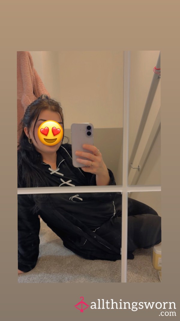 Black Pyjamas With White Bows
