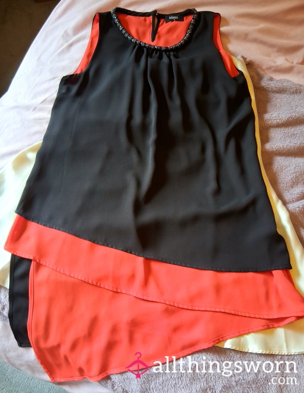 Black &  Red ♥️Layered Sleeveless Top / Micro Dress