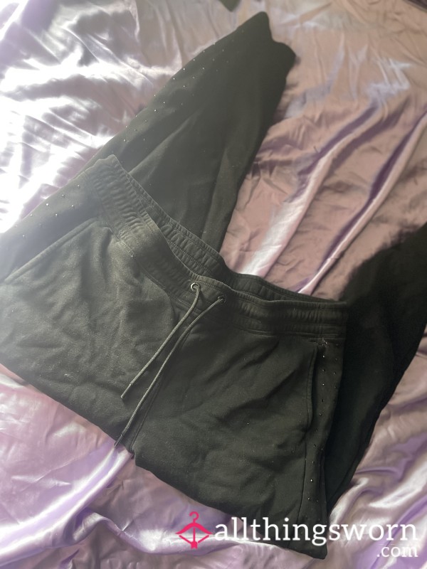 Black Rhinestone Joggers