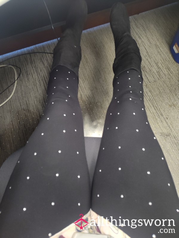 Black Rhinestone S**y Tights