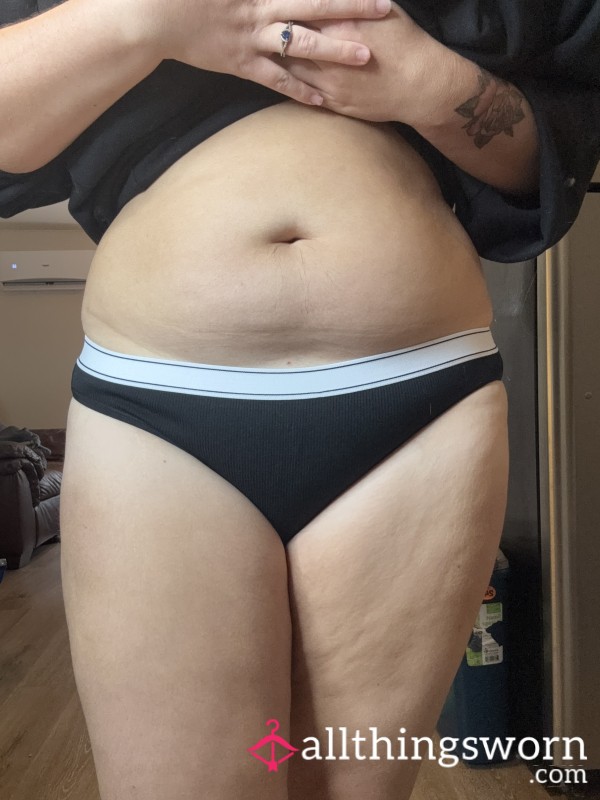 Black Ribbed Panties