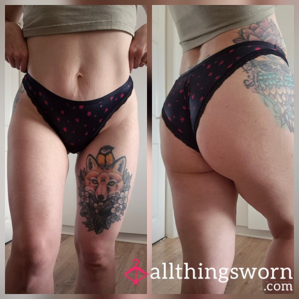 Black Rose Lace Trim Briefs