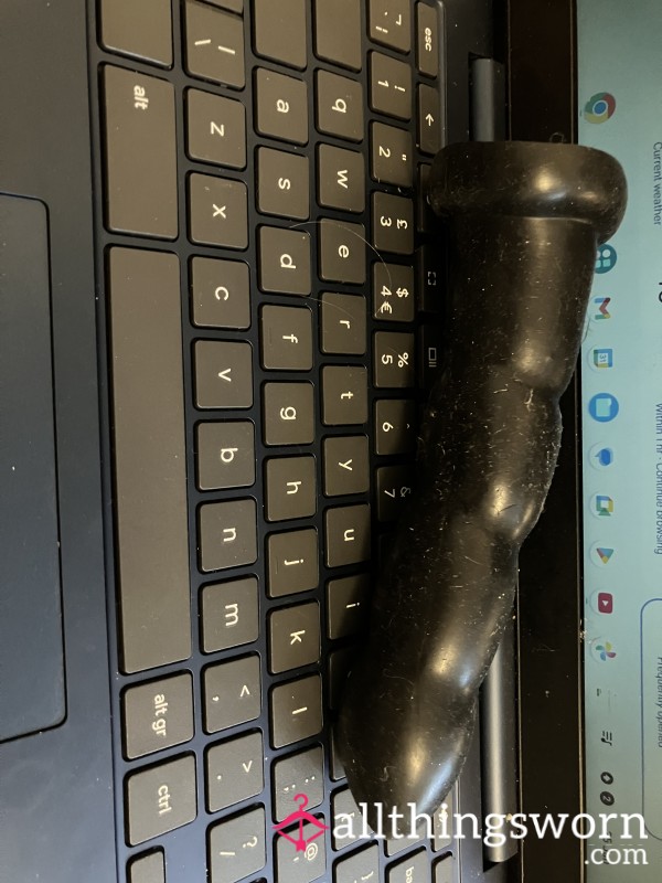 Black Rubber Strap On Di**o Pegging
